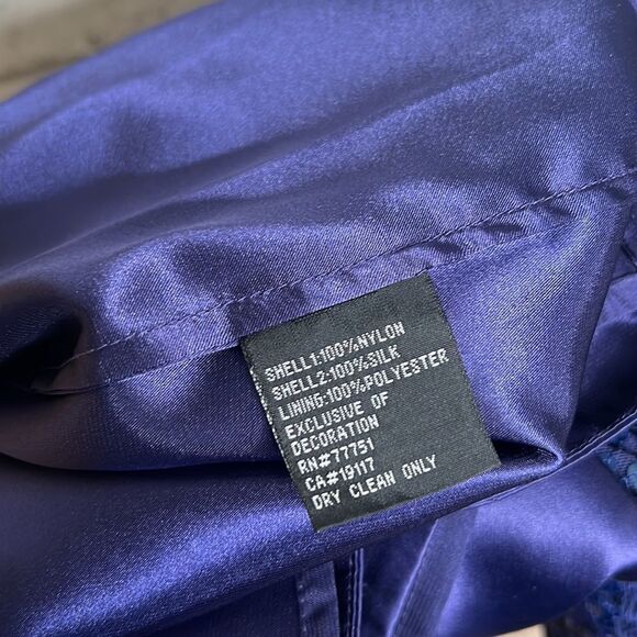 Betsey Johnson Silk Blue Sequins Evening Dress Cocktail Prom Party Size 2 - Picture 8 of 8